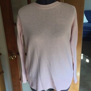 H&M pink wool blend crew neck sweater